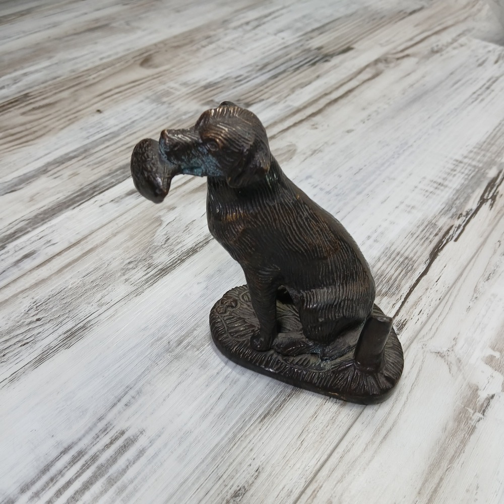 Bronze Hunting Dog Sculpture with Pheasant